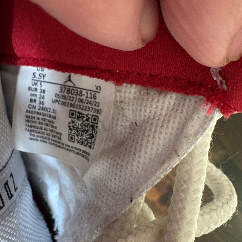Jordan 1 Cherry Red- Kids Red and White Sneakers - Picture 9 of 9